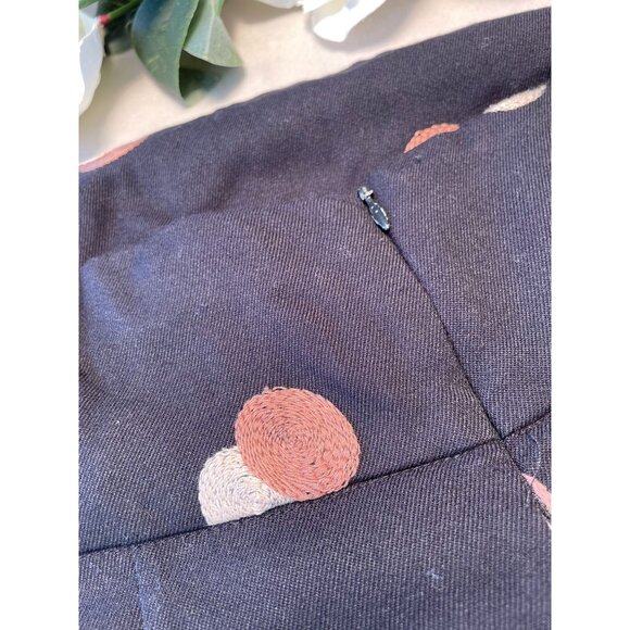 Vintage RUTH Strapless Black Dress Embroidered Polka Dot Design Side Zipper Sz 8 - Picture 9 of 10